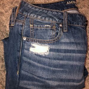 American Eagle Tomgirl Patched Jeans